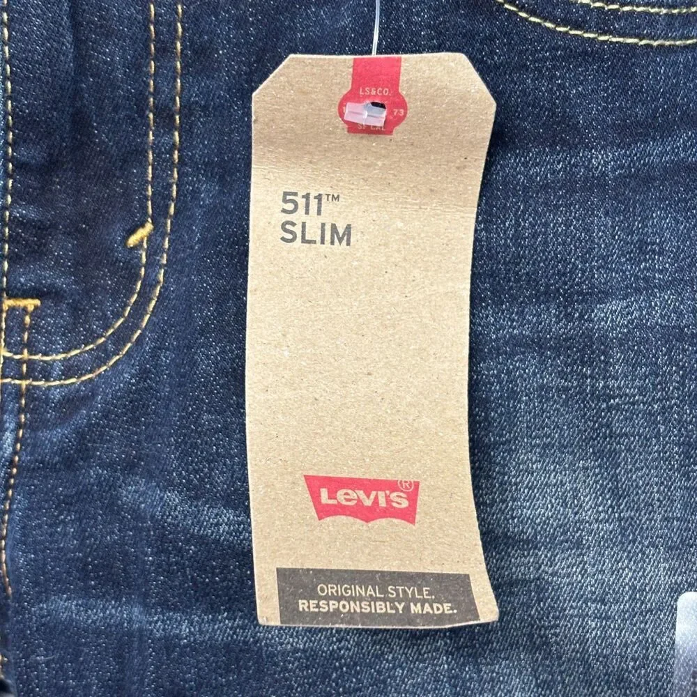 NWT Levi's 511 Slim Fit Jeans Men Size 29x30 Blue Denim Stretch D129 -7